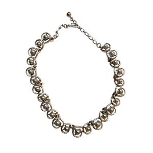 Vintage Trifari Silvertone Grey pearl choker necklace